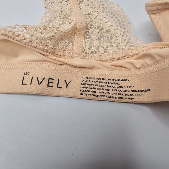 Lively Size 32C The Front Close T Shirt Bra Racerback Lightly Lined Underwire - Picture 3 of 5